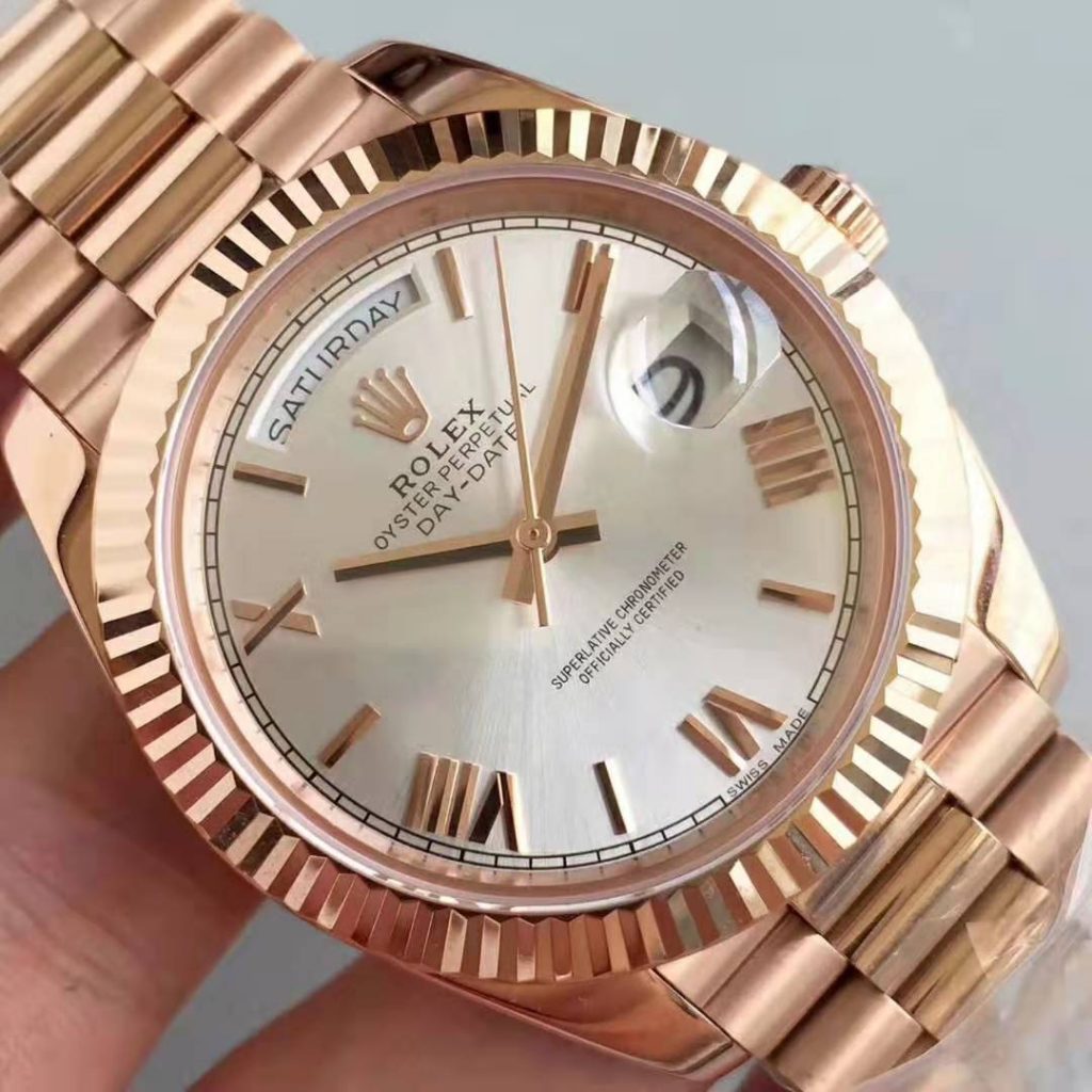 swissmade.sr Replica Rolex Day Date 40mm 18K Rose Gold Watch