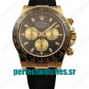 Perfect Replica Rolex Daytona Cosmograph 116518LN JH Yellow Gold Black Dial Swiss 4130 Run 6@SEC